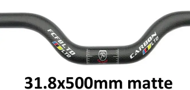matte FCFB матовый углеродный руль rise 50 мм BMX горный MTB велосипед велосипедные ручки части 25,4/31,8*380- 740 мм - Цвет: matte