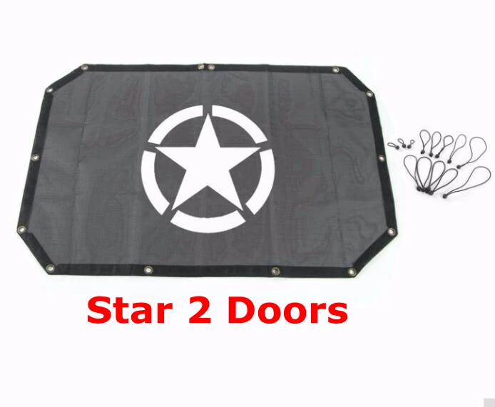 STAR 2 DOOR Автомобиль для крыши, Солнцезащитный сетки верхняя крышка Anti UV лучей полиэстер для Jeep Wrangler JK 07 до 2 двери и 4x4 интимные аксессуары стайлинга автомобилей - Название цвета: STAR 2 DOOR