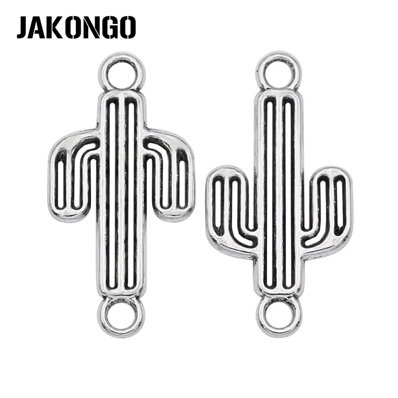 10шт Античное серебрение Кахтус Символ Соединитель для изготовления ювелирных изделий Браслет Аксессуары Сделай сам 27x13мм на.