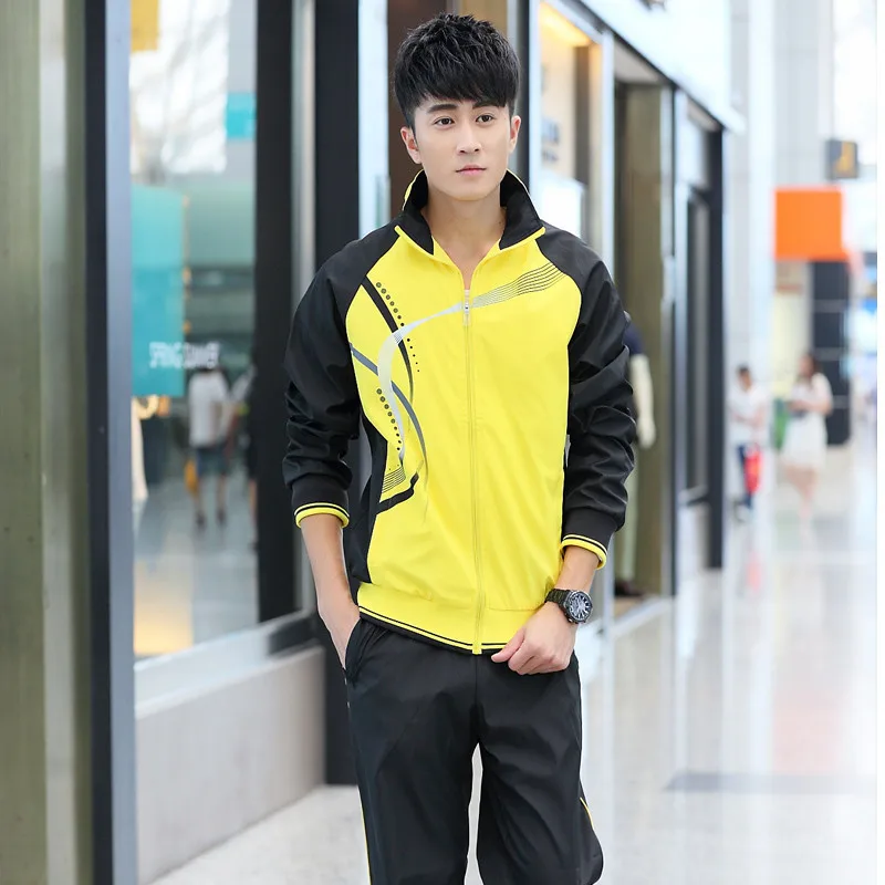 Men Yellow YIHUAHOO спортивный костюм для мужчин 4XL 5XL 2 предмета Комплект одежды повседневные толстовки Толстовка Спортивная одежда спортивный костюм женский MS-8558 - Цвет: Men Yellow