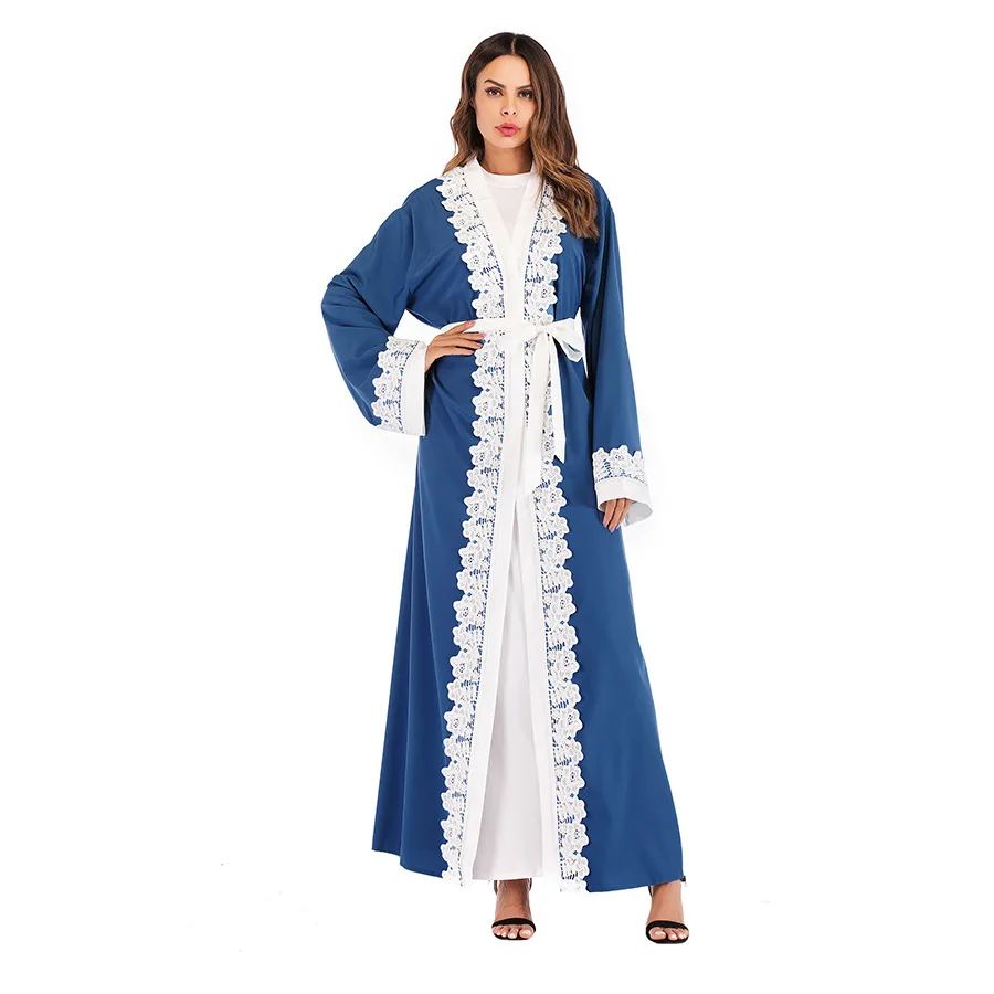 

Длинный кардиган с поясом Abaya, длинное платье-кардиган для женщин, 1659