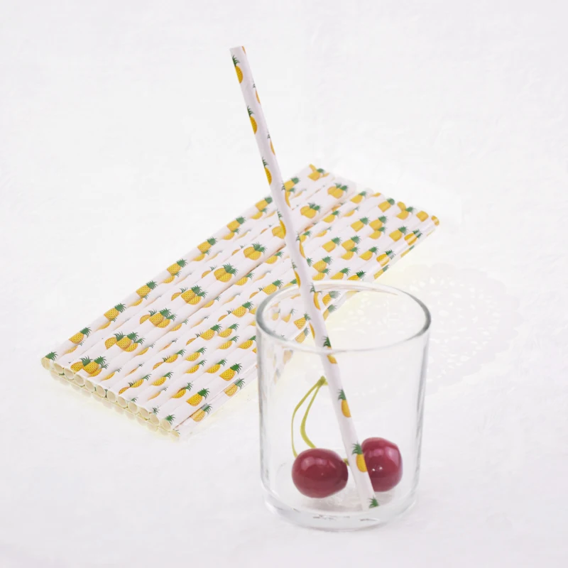 25 шт./лот Фрукты Ананас бумага соломинки смешанные Дети День рождения Свадебные