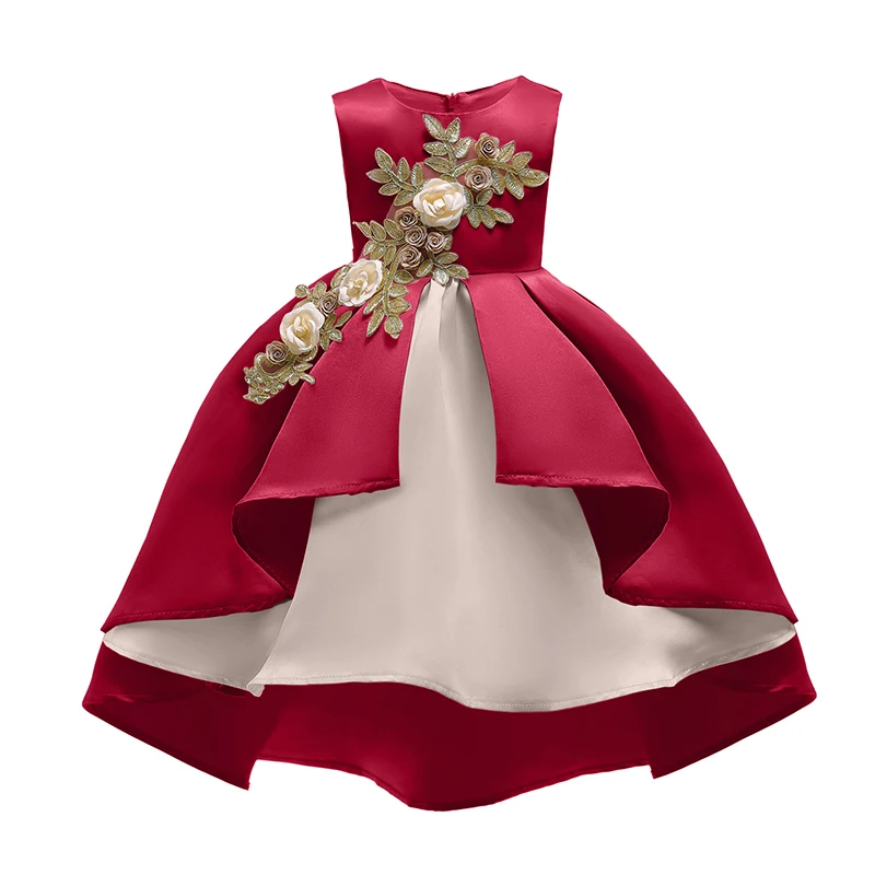 2018 Kids Fashion Clothing Baby Girls Embroidery Christmas Flower Dress for Party Birthday Sleeveless Pageant Formal | Детская одежда и
