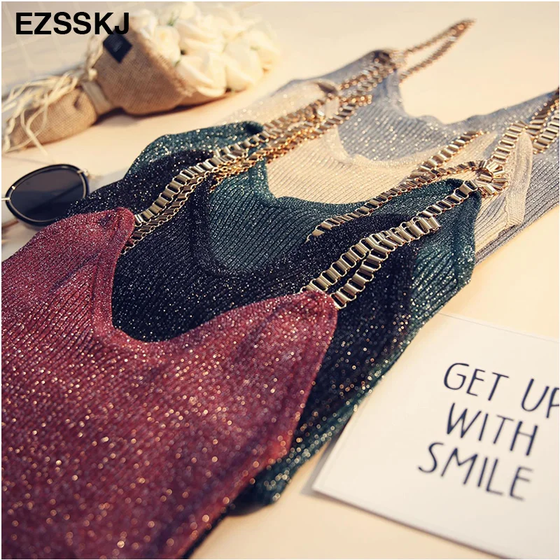 EZSSKJ шикарный 2018 новый летний Модный трикотажный однотонный топ женский
