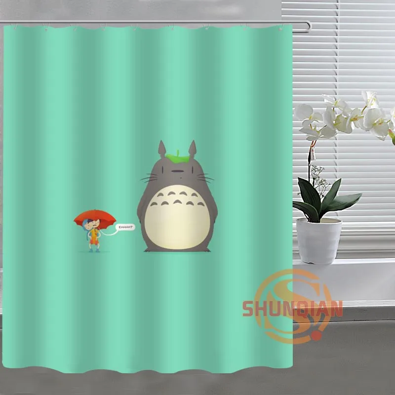 Оранжевый Studio Ghibli Totoro индивидуальная занавеска для ванной комнаты, ткань для декора ванной комнаты, занавеска для ванной комнаты, приемлемая на заказ H03M26D37 - Цвет: Оранжевый