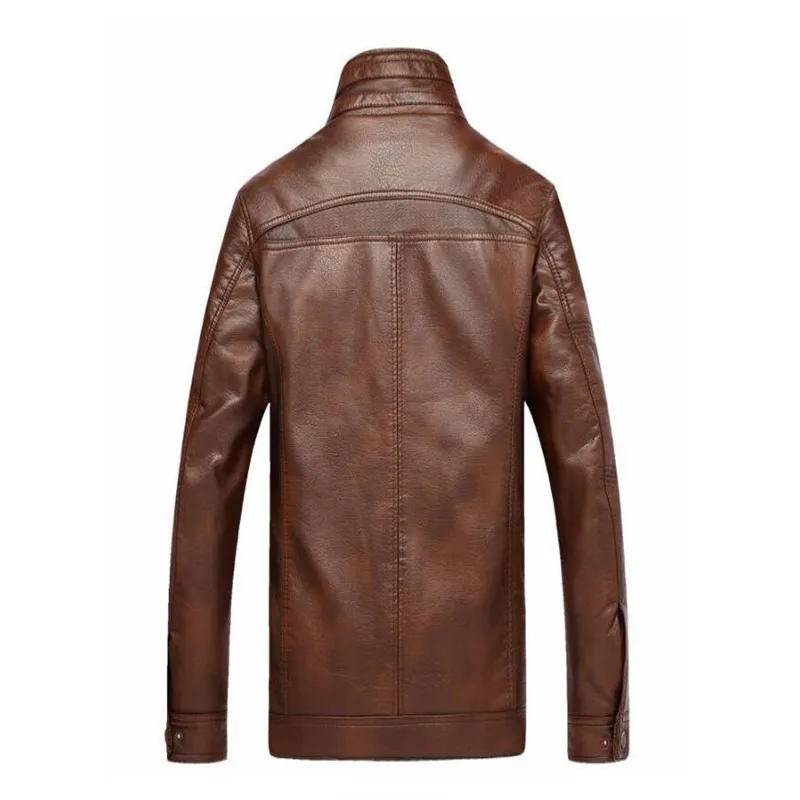 Мужская куртка из ПУ кожи с искусственным мехом размеры до 5XL|brand leather jacket men|leather