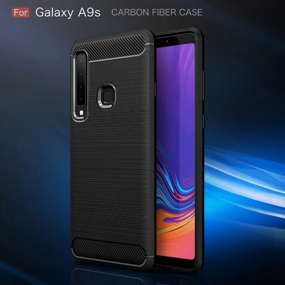 Чехол для телефона Samsung Galaxy A9 2018 силиконовый мягкий чехол из углеродного волокна