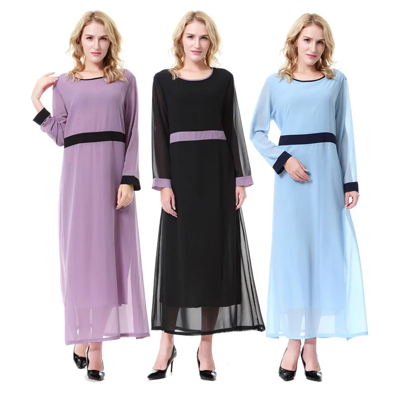 Элегантное шифоновое мусульманское платье для женщин Рамадан абайя Арабская