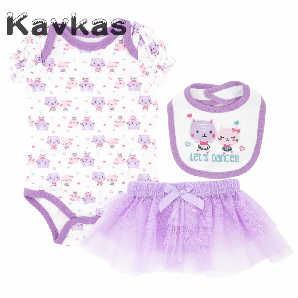 TZ6104 Kavkas/Коллекция года, комплект одежды для маленьких девочек, Летний комбинезон с короткими рукавами с фиолетовой птичкой, боди+ шапочка+ носок+ штаны, Одежда для новорожденных - Цвет: TZ6104