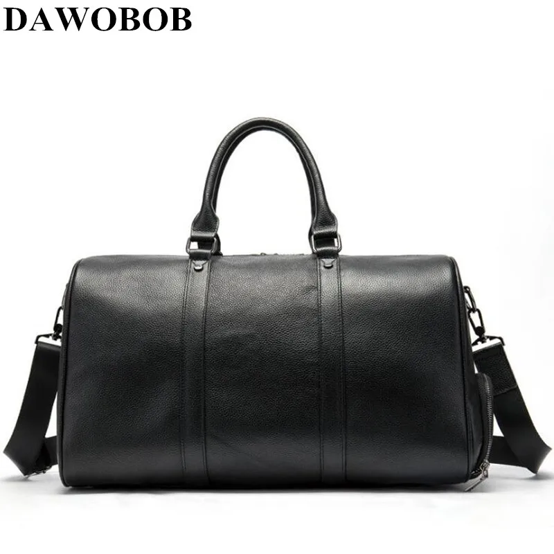 

Multiple Pockets Fashion Genuine Leather Women Travel Bag Luggage Men's Carry On Leather Duffel Bag Weekend Bag Big Tote Handbag
