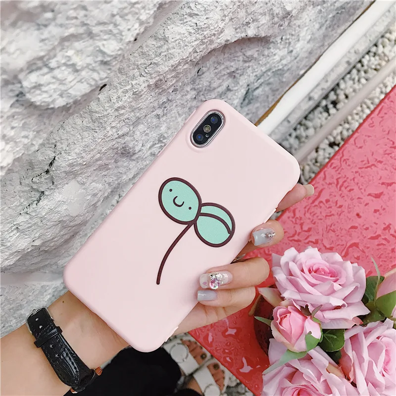 Small Sapling Phone Case for IPhone X 6 XS 6S 7 8 XR MAX Matte Silicone Plus Back Cover Female |