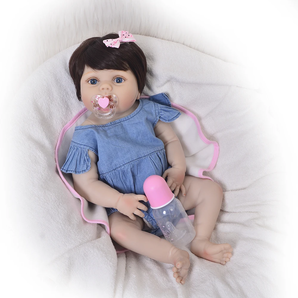 

23 inch Full Silicone vinyl Reborn Baby girl Dolls DollMai real baby dolls kids toys Gift Brinquedo Bebes reborn bonecas