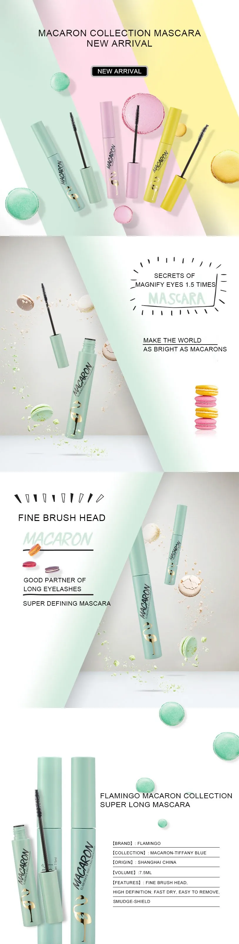 Профессиональный глаз макияж бренд flamingo нижняя ресниц тушь collection удлинение 1.5 мм румяна глава тушь 61212