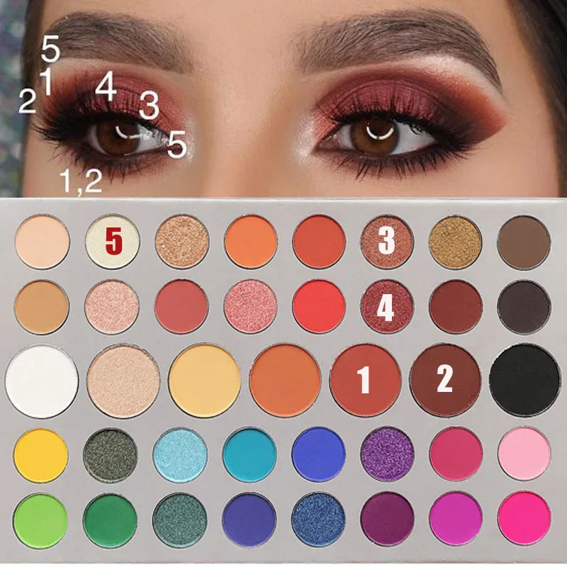 39 Colors Matte Glitter Eyeshadow Palette Shimmer Pigment brown rainbow Eye Shadow Cosmetic Maquillajes Para Mujer TSLM2