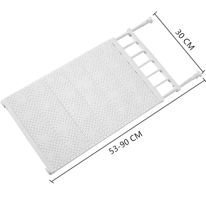 White 30x(53-90)cm Регулируемый шкаф-органайзер для ванной комнаты/кухни стеллаж для хранения шкафчик держатели полка гардероба настенная кухонная полка органайзер - Цвет: White 30x(53-90)cm