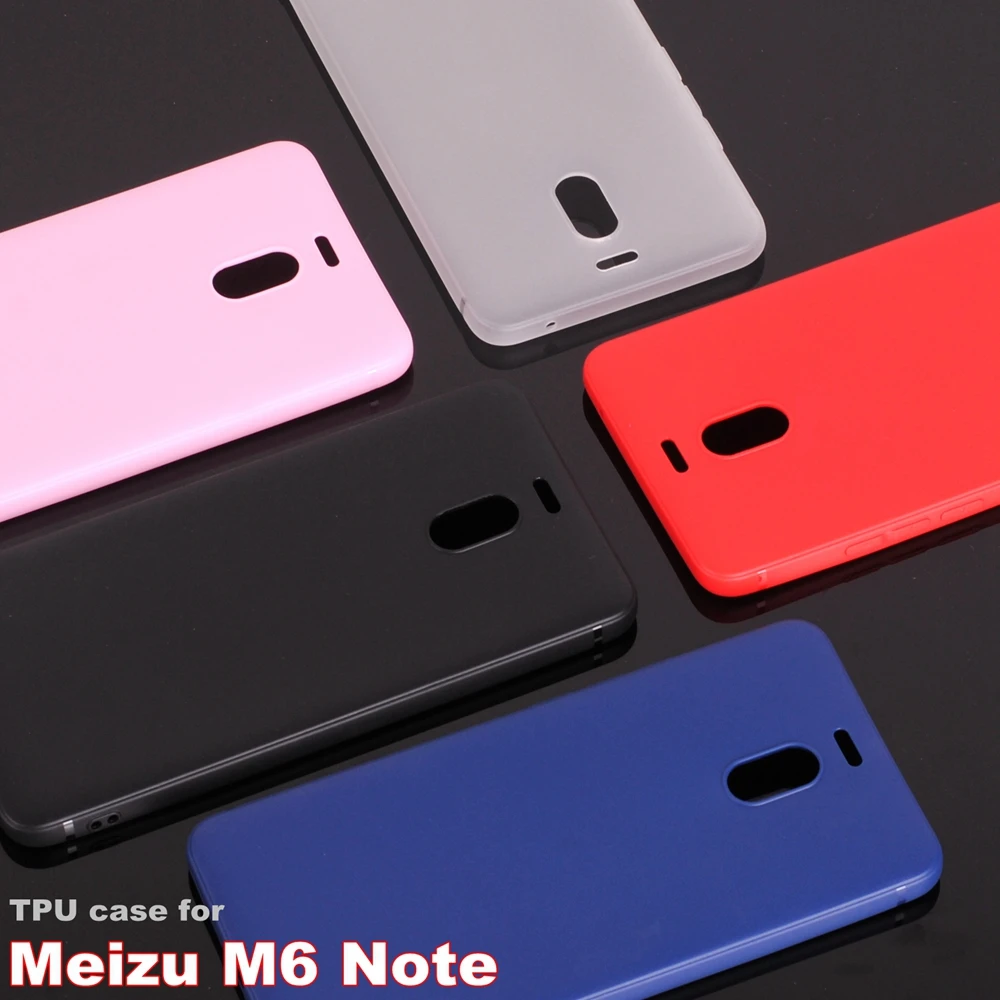 Мягкий матовый ТПУ чехол для Meizu M6 Note цветной защитный силиконовый бампер