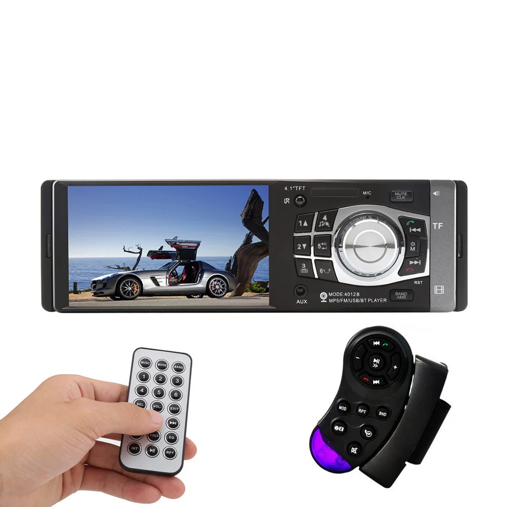 package1 1 Din Авто 4,1 дюймов HD Автомобильный мультимедийный плеер MP3 MP5 Аудио стерео радио Bluetooth FM пульт дистанционного управления с камерой заднего вида - Цвет: package1