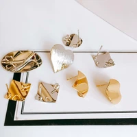 white k gold plated stud earring accessories metal eardrop components charms diy material jewelry finding 6pcs