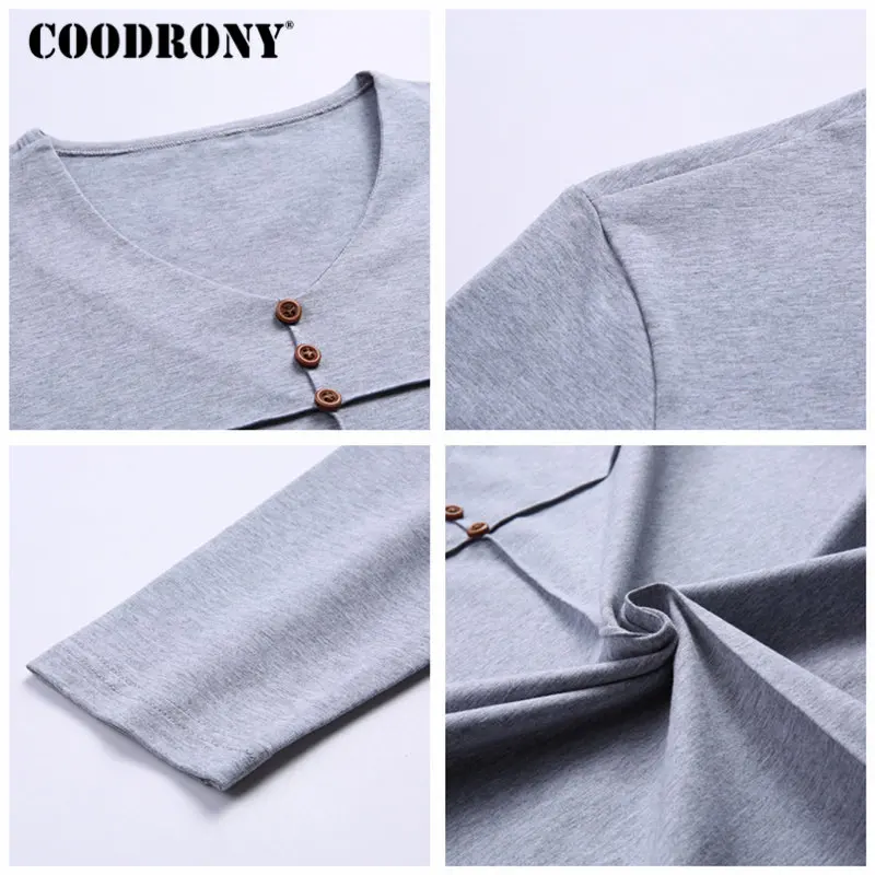COODRONY футболка мужская одежда 2018 осень новое поступление с длинным рукавом