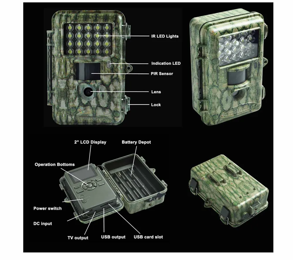 Bolyguard ночное видение Охота 14MP 720P HD 100ft PIR сенсор Ультра низкое энергопотребление