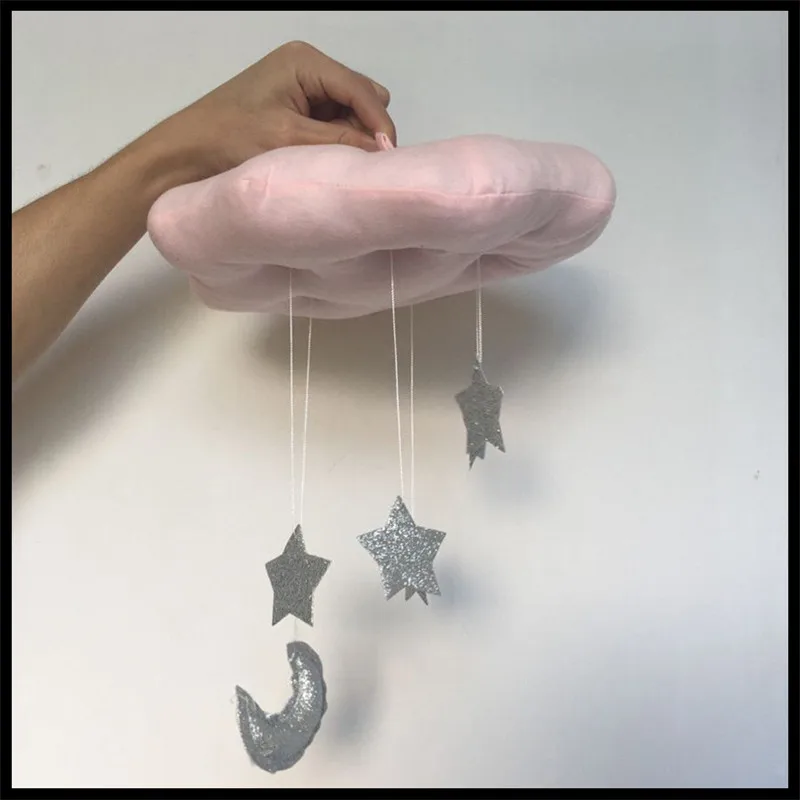 Pink sliver star 30x20 см облако Настенный декор мягкие игрушки Мягкая Детская игрушка висящая над кроватью дети подарки на день рождения детская палатка украшение комнаты орнамент реквизит - Цвет: Pink sliver star