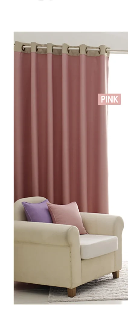 PINK Шторы для спальни гостиной окна обеденный простой и чистый экологический затемненный Европейский Тюль сплошной цвет - Цвет: PINK