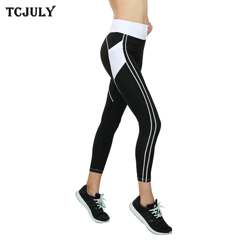 TCJULY New High Waist Push Up Fitness Leggings With Pockets Skinny Flex Stretch Workout Pants Quick Dry Breathable Leggins Women | Женская
