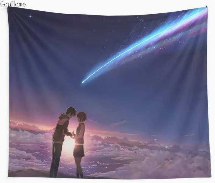 Kimi no na wa ваше имя аниме настенное Гобеленовое покрывало пляжное полотенце пледы одеяло для пикника Коврик для йоги украшение дома