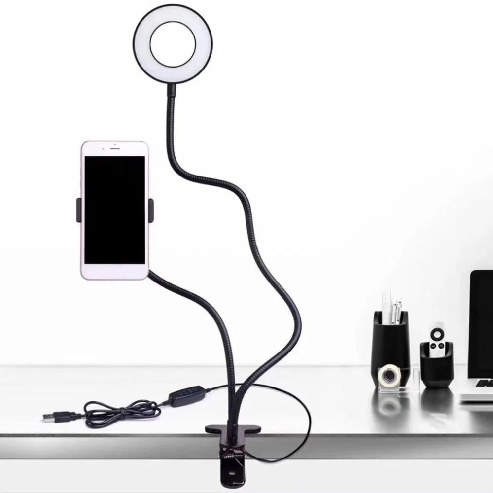 Зарядка через usb светодиодный селфи кольцо для льющегося света с зажимом