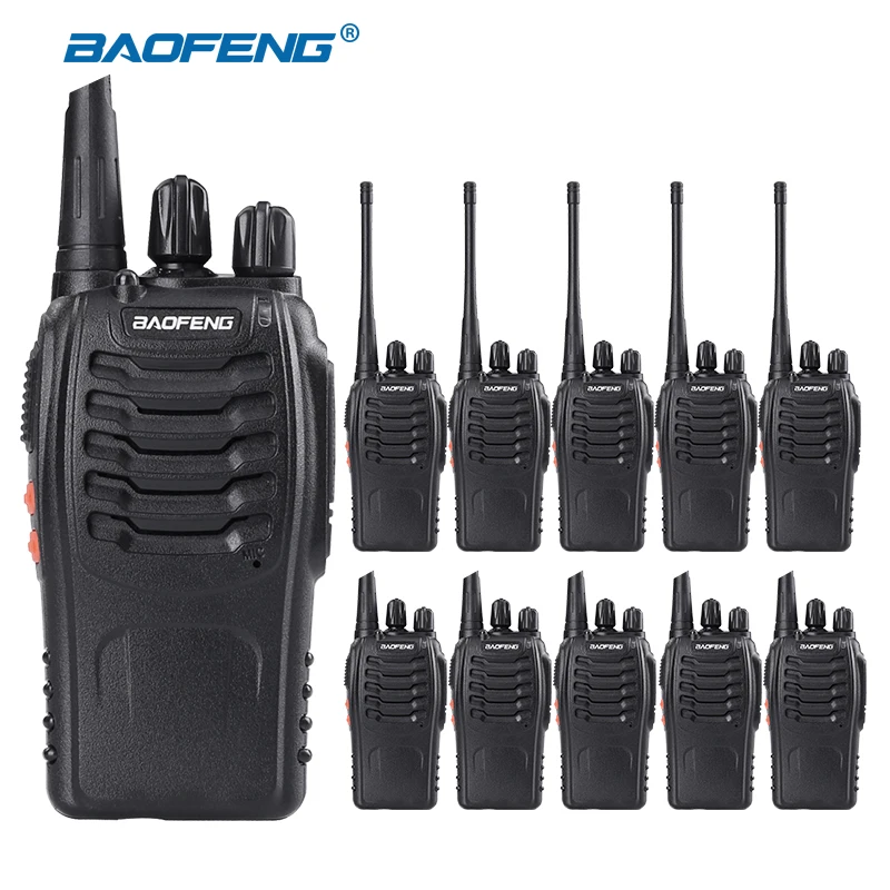 Портативная рация Baofeng 10 шт./лот 5 Вт ручная bf 888s UHF 400 470 МГц 16 каналов двусторонний
