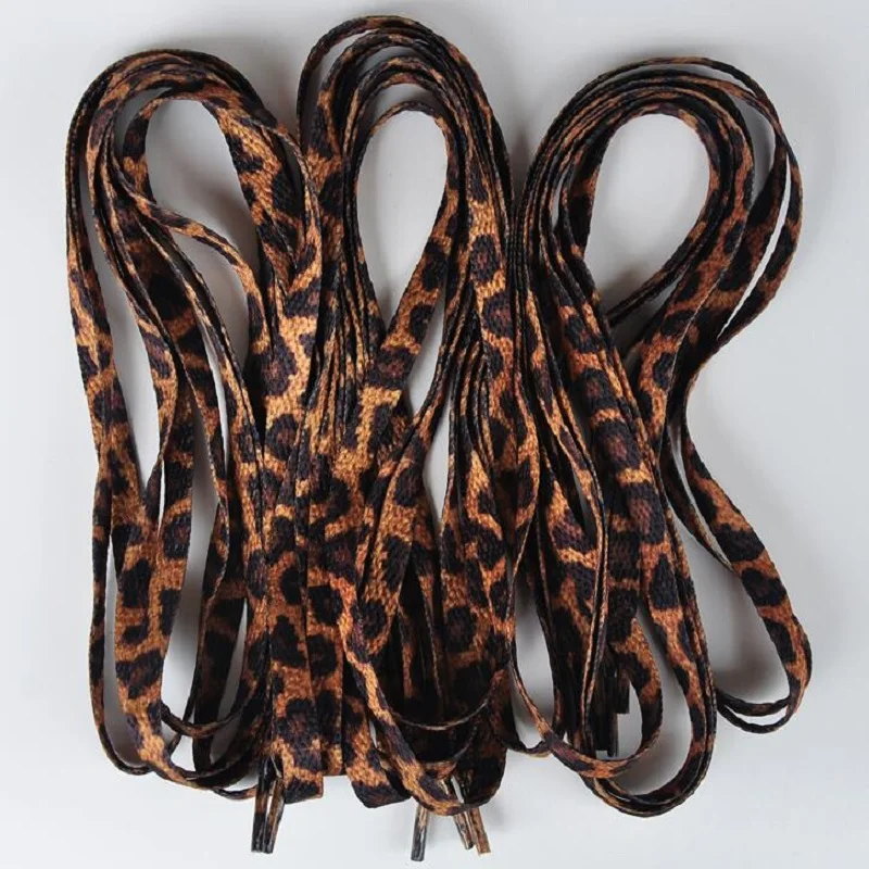 

1 Pair Newest Classic Leopard Print Shoelaces Fashion Flat Laces Applicable to all kinds of shoes Free Shipping