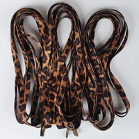 1 pair newest classic leopard print shoelaces fashion flat laces applicable to all kinds of shoes free shipping