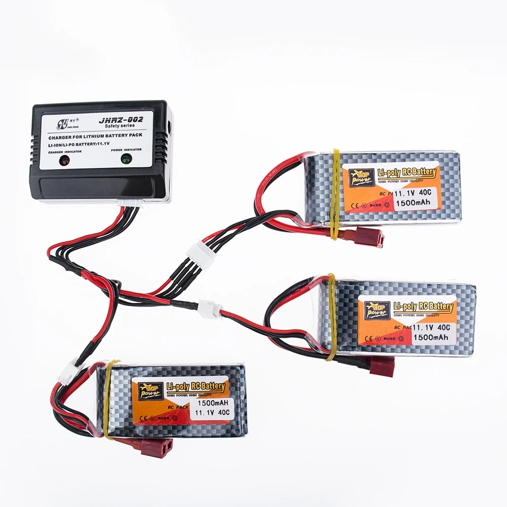 3 шт. LiPo батарея 11 1 V 1500Mah 3S 40C MAX 60C T вилка и зарядное устройство для RC автомобилей