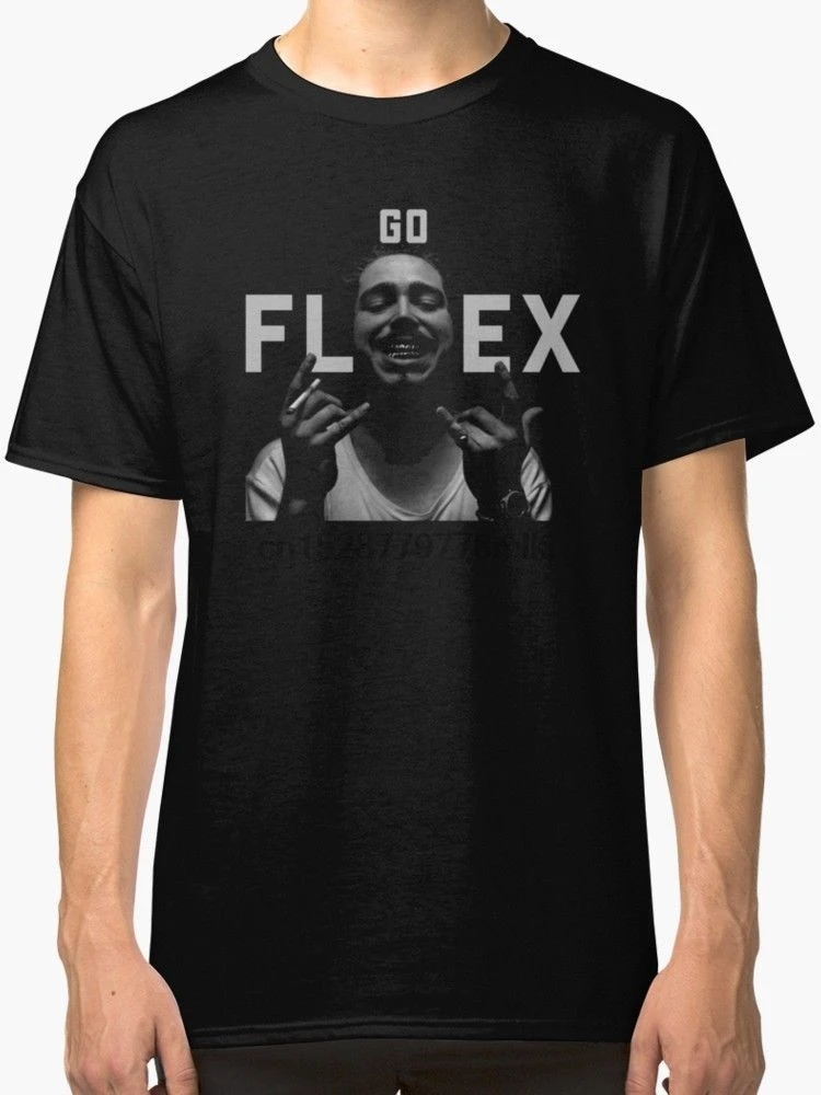 Мужские черные футболки с коротким рукавом Post Malone Rapper-Go Flex футболка принтом