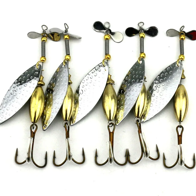 

HENGJIA 5PCS 15g 9.8cm hard metal sequin spinnerbaits spoon fishing lures trolling pike bass peche isca pesca fishing tackles