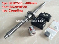 1pc sfu2505 400mm ballscrew with ball nut bk20bf20 support 1714mm coupling according to bk20bf20 end machined cnc parts