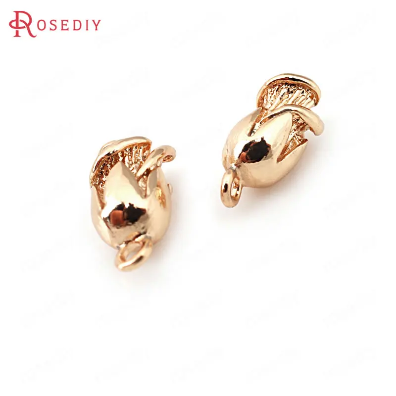 6PCS 6x13MM 24K Champagne Gold Color Plated Brass Rose Charms Pendants High Quality Diy Jewelry Accessories | Украшения и
