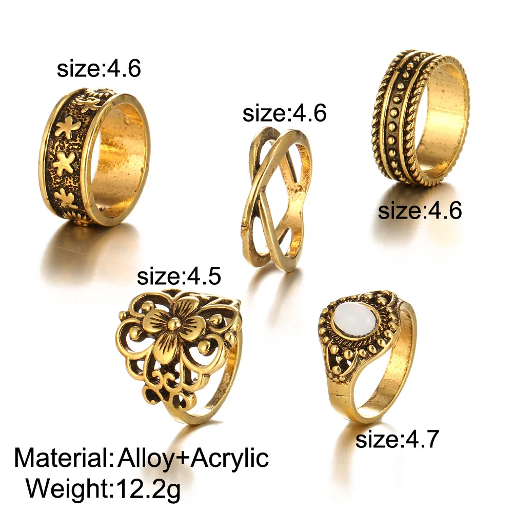 5 шт. женские кольца с камнями|knuckle ring set|ring setrings set for women |