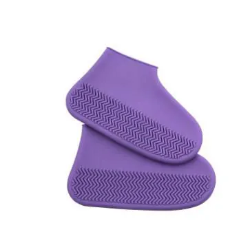 Purple Силиконовые уличные Нескользящие водонепроницаемые бахилы; портативные непромокаемые сапоги; непромокаемая обувь для мужчин и женщин; подростковые противоскользящие бахилы - Цвет: Purple