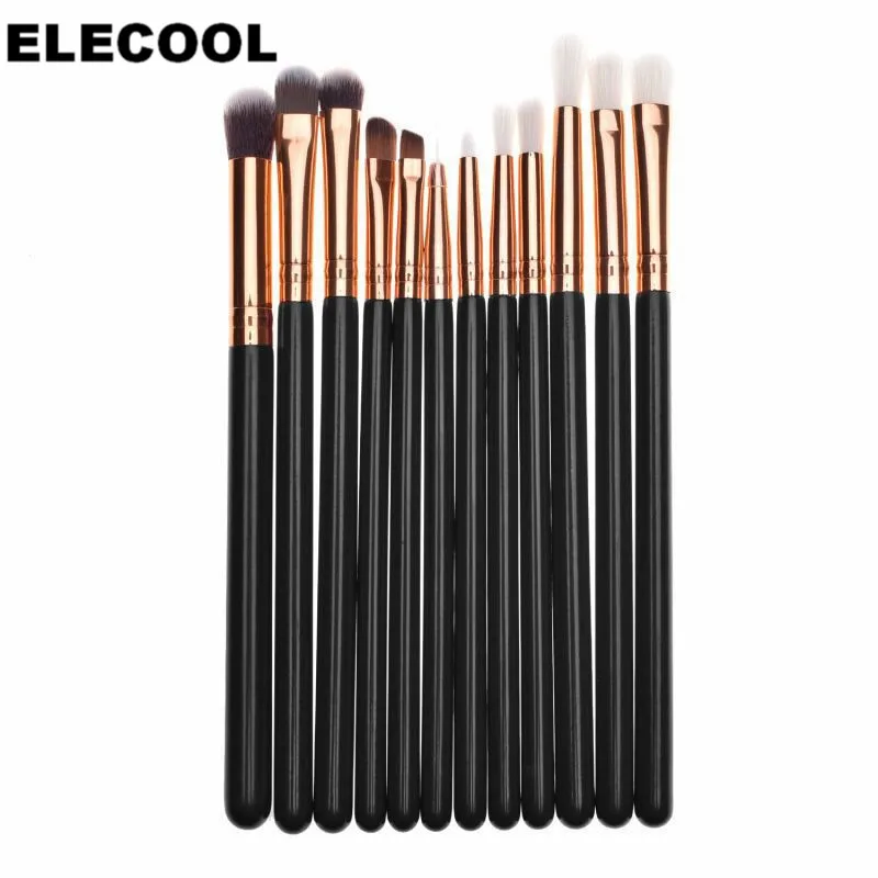 Elecool 12 шт./компл. мягкий комплект подводок для глаз кисти набор теней хайлайтер кисти набор косметические кисти макияж набор