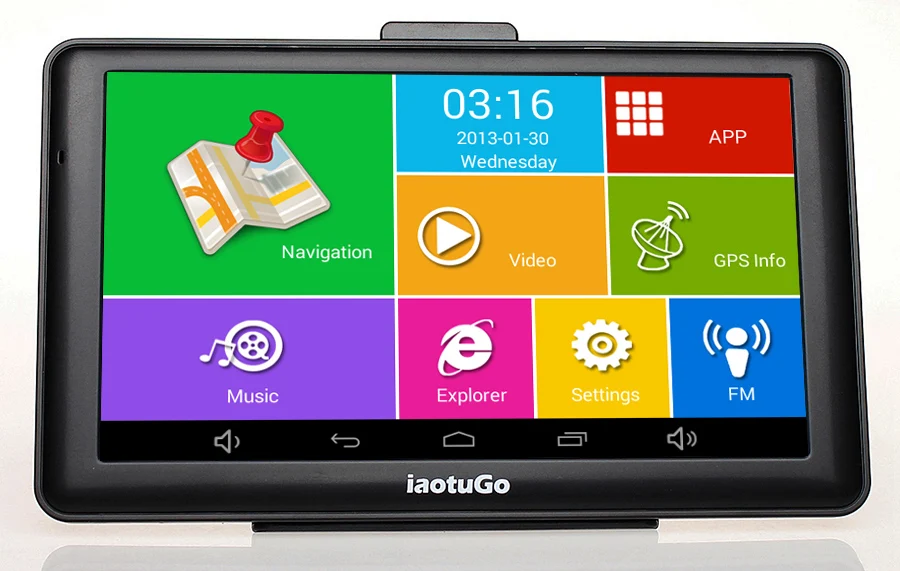 IaotuGo Android gps " емкостный навигатор для грузовиков Android 4.4.2 четырехъядерный 1,3 ГГц, 8G, wifi, AV-IN, Bluetooth карта грузовика