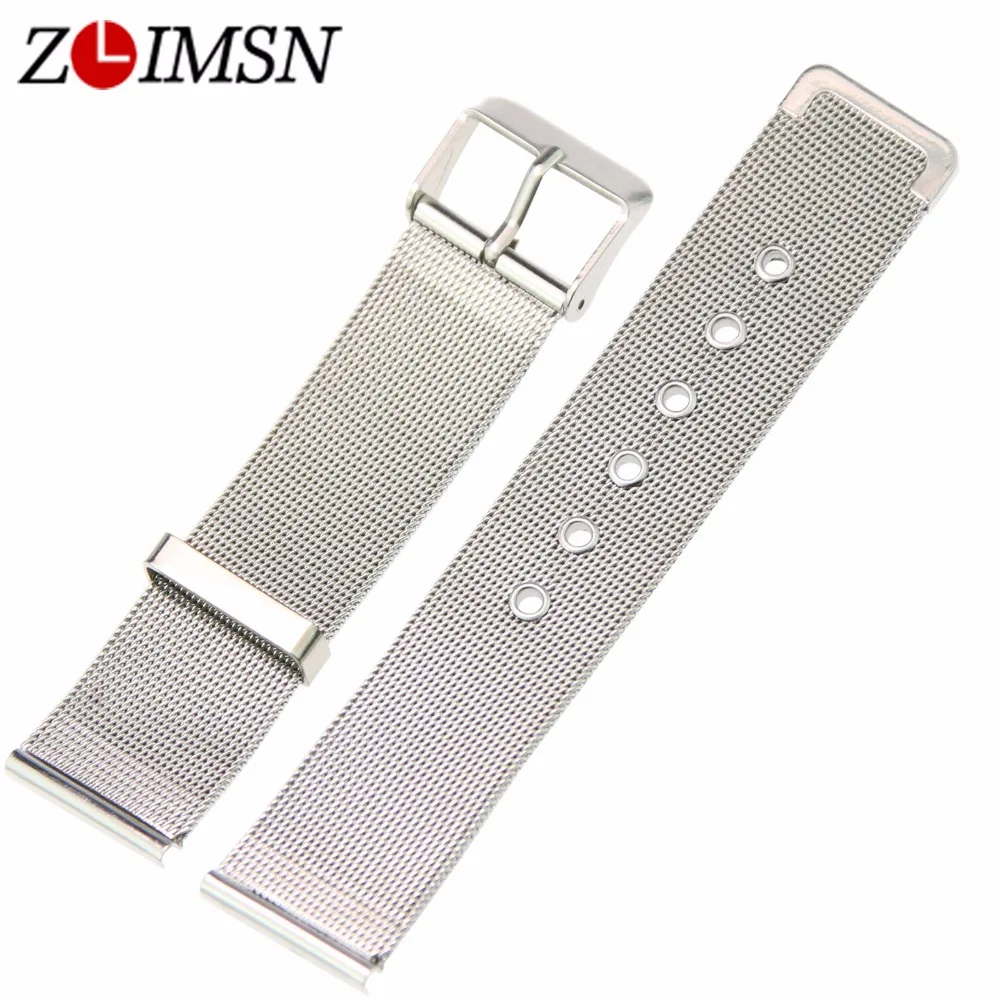 Ремешок ZLIMSN из нержавеющей стали для наручных часов Модный Ультратонкий браслет