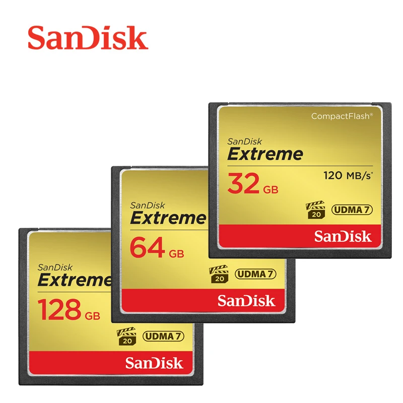 Sandisk Extreme CF карта 32G 64G 128G памяти UDMA 7 800X VPG 20 120 МБ/с. S компактная флэш для цифровых