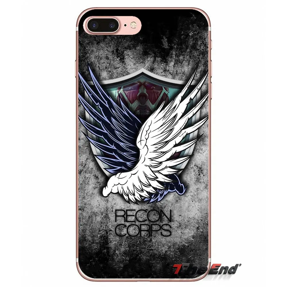 Чехол с логотипом для iPhone X 4 4S 5 5S 5C SE 6 6S 7 8 Plus Samsung Galaxy J1 J3 J5 J7 A3 A5 2016 2017 Attack on Titan Wings Of