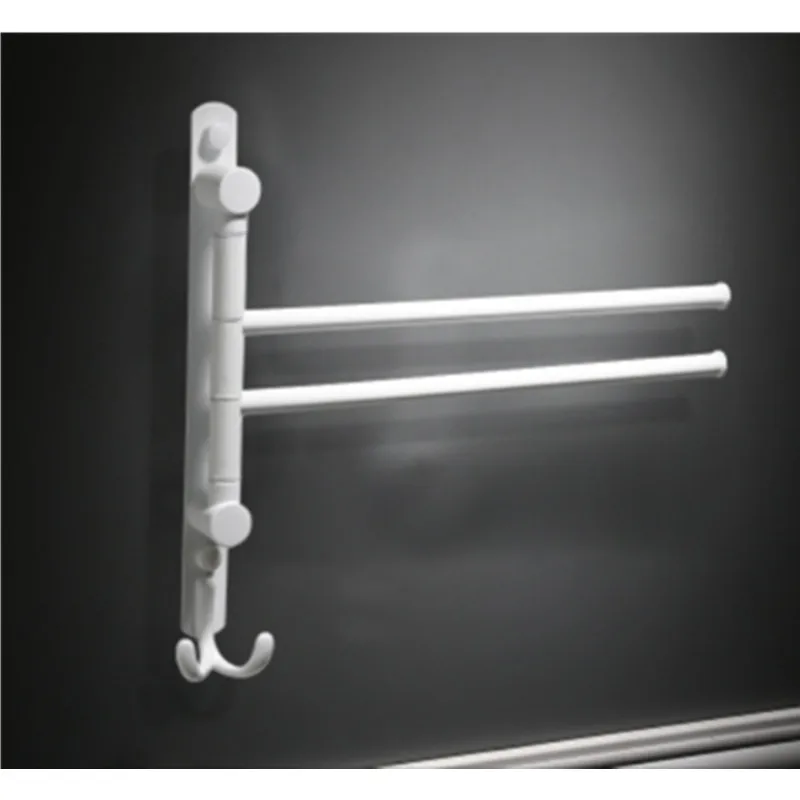 Double Towel Bar Настенный поворотный держатель для полотенец из нержавеющей стали для ванной комнаты - Цвет: Double Towel Bar