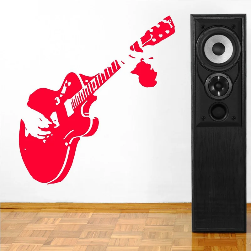 

3 Sizes Wall stickers Home decor PVC Vinyl paster Removable Art Mural Music guitar