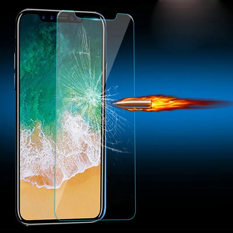 2 шт закаленное стекло для iphone X XS Защитное экрана протектор iphoneX 10 8 7 6 6s Plus 5 5S SE 4 4S