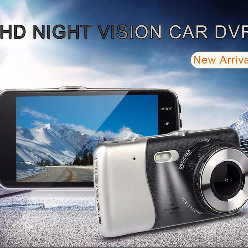 Автомобильный видеорегистратор HD 1080 p 4 дюйма металлический большой экран ночное