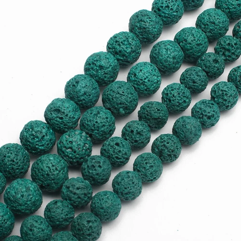 

Peacock Blue Lava Beads Natural Stone Volcanic Rock Round Beads For Jewelry Making 15" Pick Size 4 6 8 10 12mm DIY Beads F00617