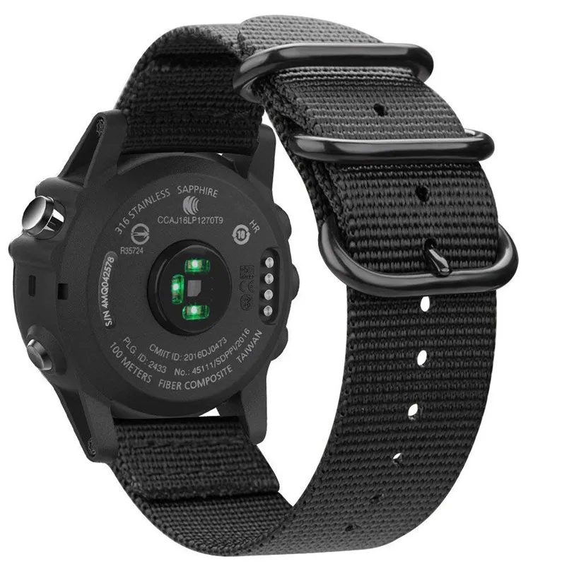 Сменный ремешок для часов Garmin Fenix 5X Plus Премиум тканый Нейлоновый Регулируемый
